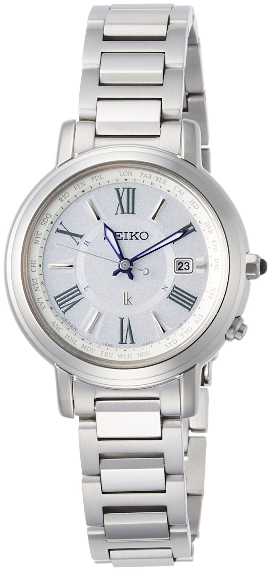 【美品】セイコー ルキア ラッキーパスポート 電波ソーラー 腕時計 825 セイコールキア＞より新開発ムーブメント搭載の、ワールドタイム